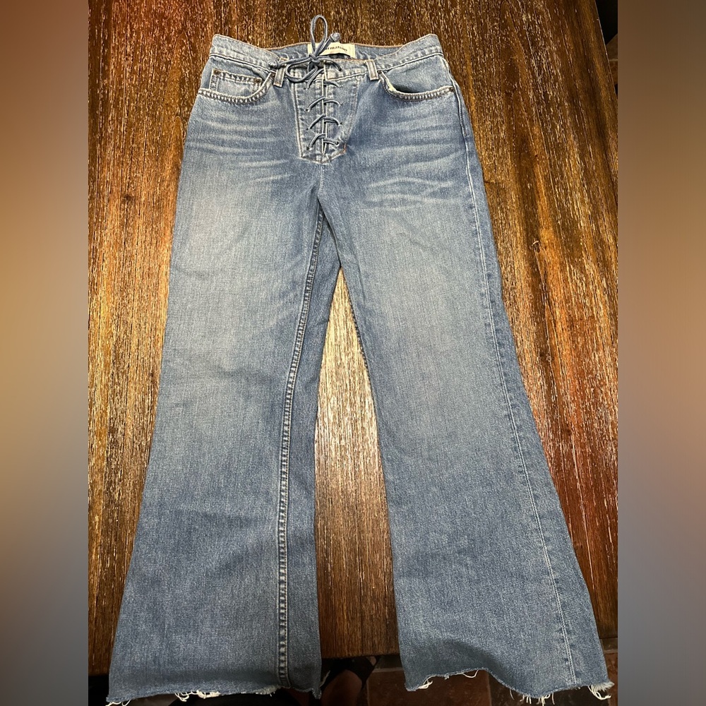 Reformation jeans. Flare with tie up front. Size 26. EUC